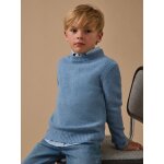 Pull gar�on en laine merinos bleu clair