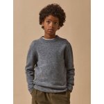 Pull gar�on en laine merinos gris chine