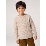 Pull gar�on manches longues col rond beige chin�