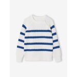 Pull gar�on ray� bleu moyen