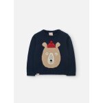 Pull garon en tricot bleu