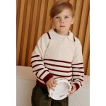 Pull gar�on en tricot pistache bordeaux