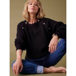 Pull grossesse et allaitement boutonn en ctes perles noir