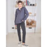 Pull grossesse et allaitement ouverture 3 boutons anthracite