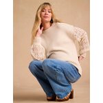 Pull grossesse bi - matire effet 2 en 1 envie de fraise beige