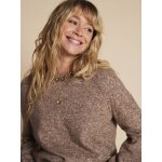 Pull de grossesse avec tresse fantaisie envie de fraise mlange laine beige
