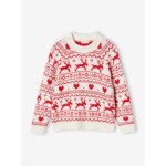 Pull jacquard nol dtails en fil brillant fille cru