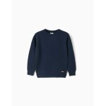 Pull en laine m�lang�e b&s bleu fonc�