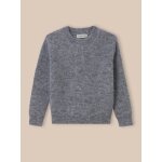 Pull en laine et mohair fille gris chine clair