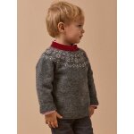 Pull en lambswool b�b� gris chine fonce