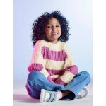 Pull � larges rayures fille �cru