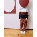 Pull en maille � blocs de couleur bleu clair