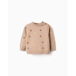 Pull en maille avec carr�s brod�s beige