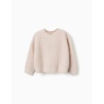 Pull en maille chenille � �paules tombantes blanc