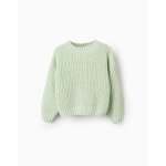 Pull en maille chenille vert clair