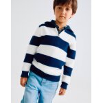 Pull en maille ctel  rayures bleu fonc