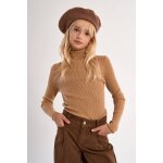 Pull en maille ctele et irise beige