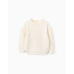 Pull en maille paisse avec paules tombantes beige clair