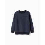 Pull en maille �paisse avec �paules tombantes bleu fonc�