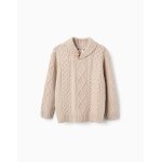 Pull en maille paisse torsade beige