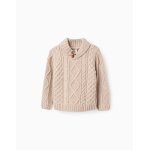 Pull en maille Épaisse et torsadée avec col châle gris Pull en maille Épaisse et torsadée avec col châle gris