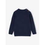 Pull maille fantaisie garçon bleu nuit Pull maille fantaisie garçon bleu nuit