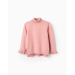Pull en maille fine et col montant rose