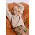 Pull en maille, finition festonne beige
