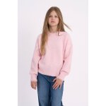 Pull en maille, finition festonne rose