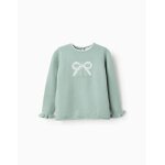 Pull en maille avec jacquard dtoile et volants vert