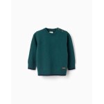 Pull en maille de laine mlange vert fonc