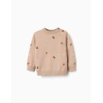 Pull en maille avec lettres brod�es beige