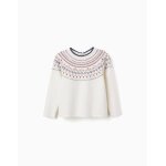 Pull en maille avec motif jacquard blanc