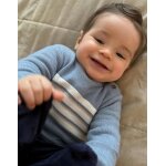 Pull en maille avec rayures bleu clair