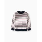 Pull en maille � rayures marron