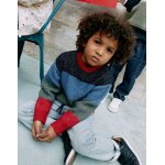 Pull en maille � rayures rouge