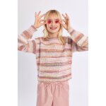 Pull en maille tie - dye rose