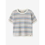 Pull � manches courtes gar�on lil' atelier mini � rayures �cru