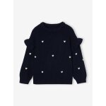 Pull manches volantées fille marine Pull manches volantées fille marine