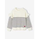 Pull manches volantées fille rayé marine Pull manches volantées fille rayé marine