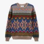 Pull manel jacquard garon  motifs multicolore
