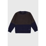 Pull marin bicolore en coton et laine enfant nine iron / marine deep