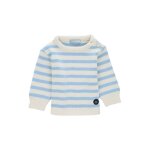 Pull marin col rond � boutons fouesnant b�b� nature / reflet