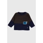 Pull marin en coton et laine b�b� nine iron / marine deep