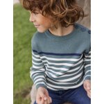 Pull marin garon sauge ray marine et ivoire