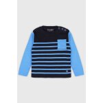 Pull marin ray� en coton enfant - marine deep / blue saphir