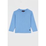 Pull marin ray� en pur coton enfant bleu lobelia