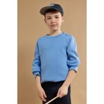 Pull marin uni en coton enfant bleu lobelia