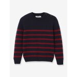Pull marinire garon laine majoritaire marine