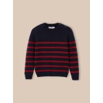 Pull marinire en laine majoritaire marine